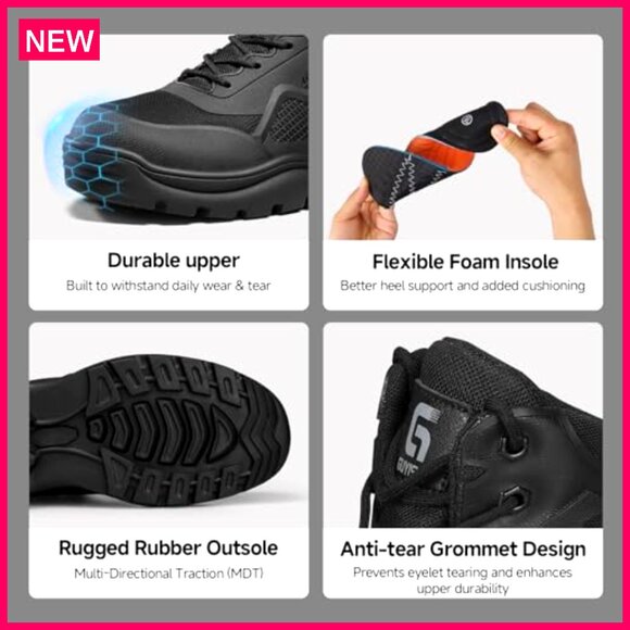 Men\'s Steel Toe Work Boots Kevlar Midsole Lightweight Safety Shoes main image 6